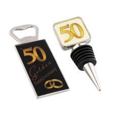 Amore Bottle Stop/Opener Set - Golden Anniversary